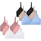 MIK-QUE Girls Seamless Training Bras Adjustable Straps Sports Bras 8-10,10-12,12-14