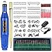 Electric Micro Engraver Pen Mini DIY Vibro Engraving Tool Kit for Metal Glass Ceramic Plastic Wood Jewelry with Scriber Etcher 30 Bits,6 Polishing Head and 16 Stencils and 1 Scriber Pen
