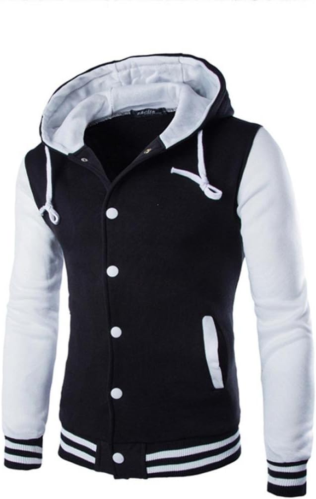 UPLOTER Men Winter Baseball Clothes Coat Jacket Outwear Sweater Hoodie Hooded Sweatshirt