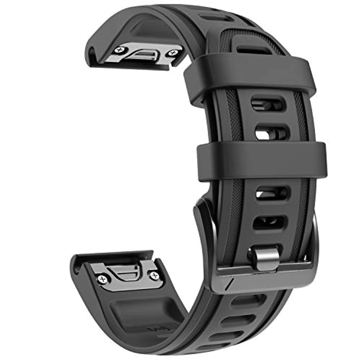 Fleshy Leaf 20mm Band Strap Compatible with Garmin Fenix 7S, 6S, 6S Pro, 5S, 5S Plus, D2 Delta S Smartwatches Silicone Watch Band Replacement (20MM, Black) — image 1