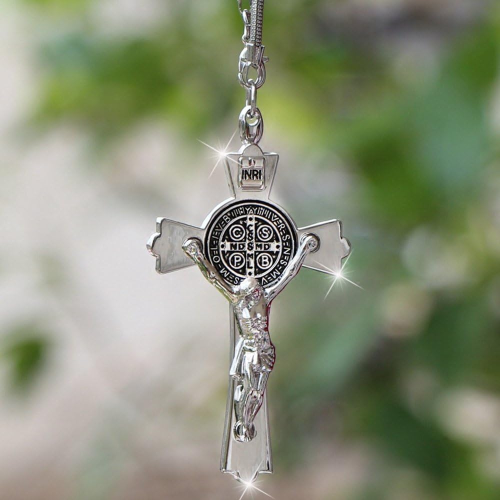 Dotesy Cross Car Hanging Ornament, Car Rear View Mirror Pendant Car