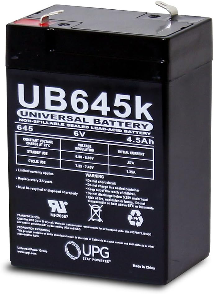 UB645 6V 4.5AH Oreck electric broom AV701B replacement battery Amazon