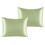 NTBAY 2 Pack Satin Standard Pillowcases for Hair