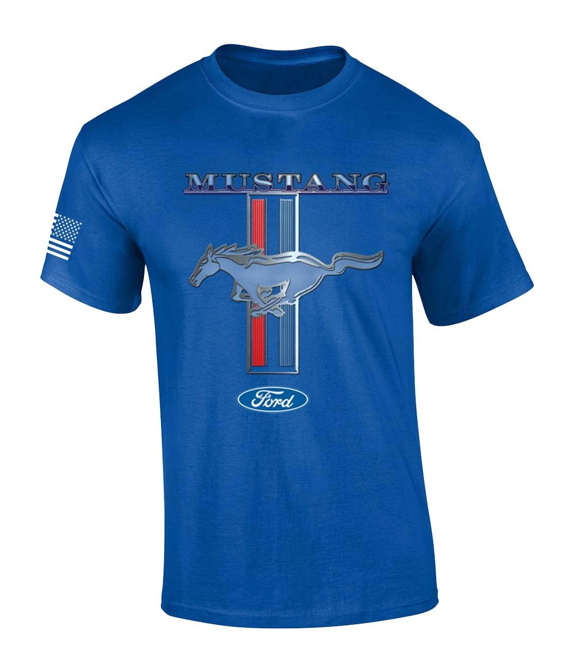 Ford Mustang T-Shirt Pony & Stripes Logo Classic