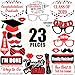 KatchOn, Red Graduation Photo Booth Props 2025 - Pack of 23 | Photo Props for Red & Black Graduation Decorations 2025