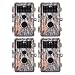 4-Pack Game Trail Deer Cameras 16MP 1080P for Hunting Wildlife No Glow Infrared Night Vision Time Lapse Motion Activated IP66 Waterproof & Password Protected, Photo & Video Model, 2.4" LCD, Time Stamp primary