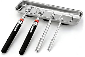 5-Piece Magnetic Pickup Tools Set, Include 15LB, 10LB, 3LB, 1.5LB Magnet Sticks, Rust-Proof Magnetic Tray, Telescoping Design