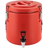 Stainless Steel Insulated Beverage Dispenser, Thickened Thermal Hot and Cold Tea Coffee Dispenser Drink Dispenser with Spigot for Hot Tea &amp; Coffee, Cold Milk, Water, Juice (15L/3.9gal)