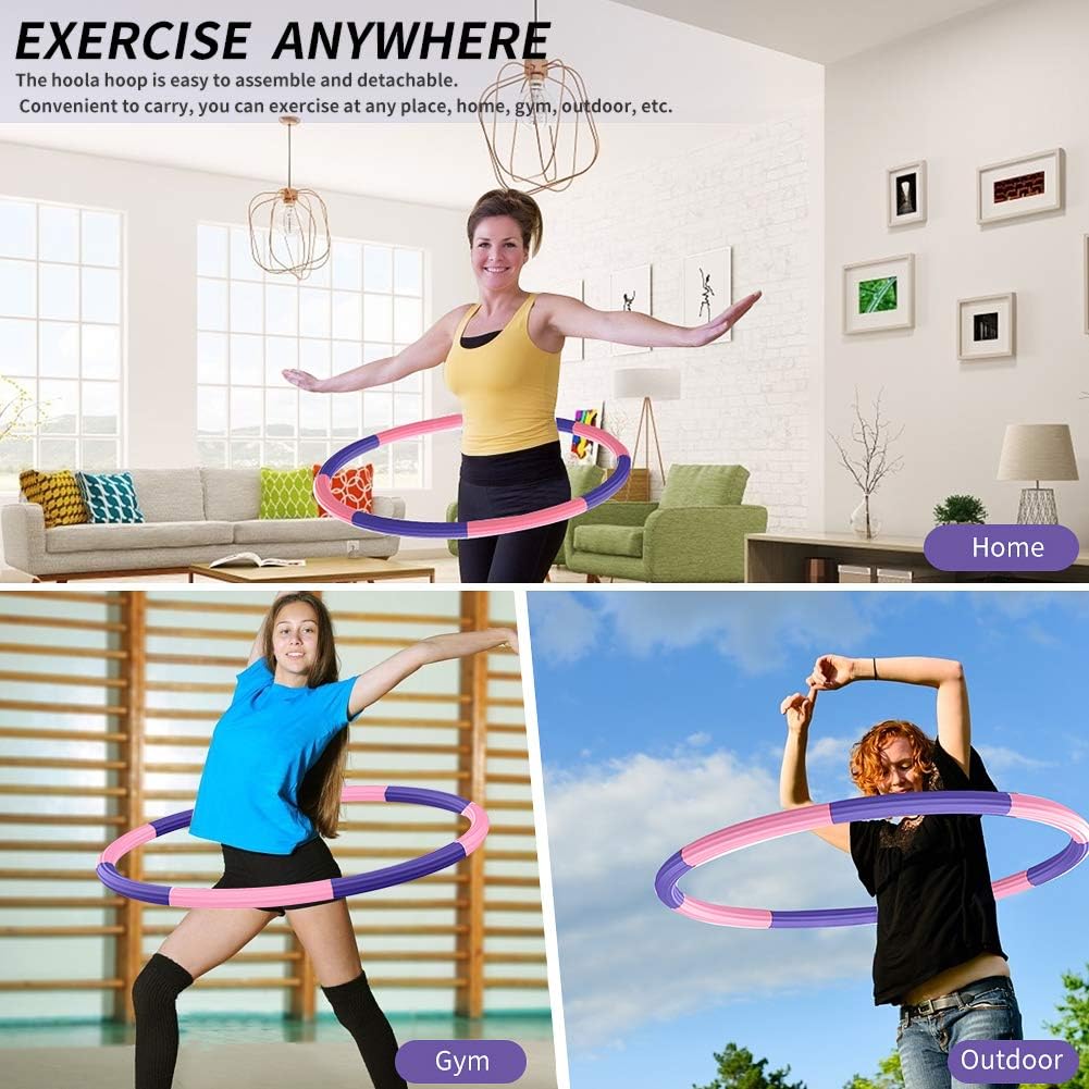 Yibaision Hoola Hoop for Adults, Weighted Hoola Hoop for Weight Loss, 2.7lb Upgrade Stainless Steel Hoola Hoops with Thicker Premium Foam, Fit for Soft Fitness Exercise Burning Fat Workout: Toys & Games