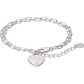 Alex and Ani Heart Charm Double Paperclip Chain Braclet