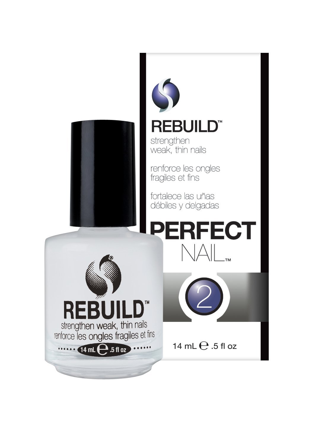 Seche Rebuild Perfect Nail Nail Treatment | Strengthening Nail Treatment & Nail Hardener, Nail Base Coat Nail Strengthener for Damaged Nails | Nail Repair Treatment for Stronger Nails | 14 ml