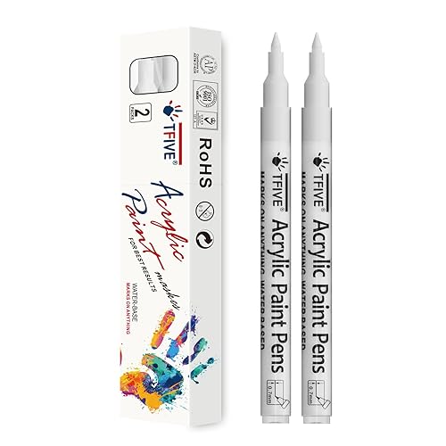 TFIVE White Paint Marker Paint Pens Pack Acrylic Permanent