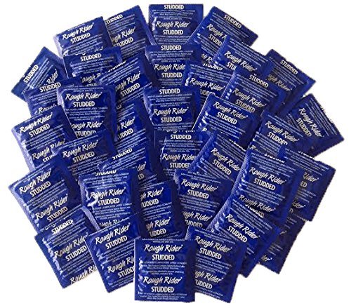 Rough Rider Studded Lubricated Latex Condoms with Silver Pocket/Travel Case-24 Count