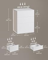 VASagle Bedside Table 3 Drawers TOOLSless Assembly White Cappuccino LET778W01 view 2