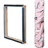 Rug Hooking Frame, Punch Needle Frame, Gripper Strip Frame,Cross Stitch Hoop, with Frame Flannel Cover (9.8*9.8 inch)