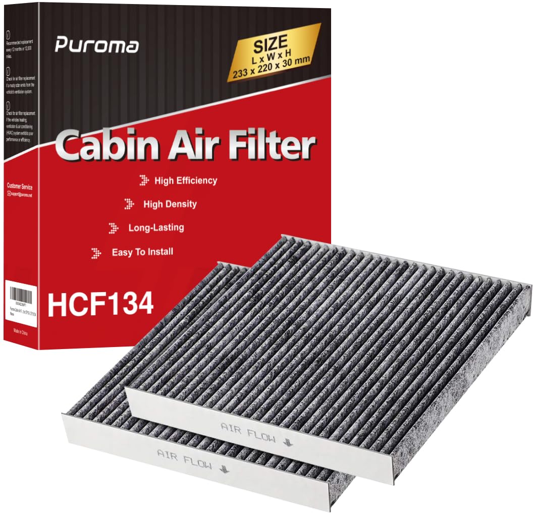 Photo 1 of Puroma Cabin Air Filter with Activated Carbon, Compatible with Honda, CR-V, Civic, Accord, Odyssey, Pilot, Crosstour, Passport, Acura ILX, MDX, RDX, RLX, TLX, TSX, ZDX, Replacement for CP134, CF10134