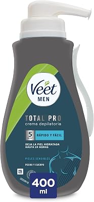 Men Crema Depilatoria Corporal Para Hombre, Piel Sensible, 400 ml (Paquete de 1)