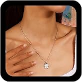 Xduargs Boho Crystal Snowflake Necklace Choker Rhinestone Snow Flake Choker Necklace Crystal Flower Christmas Necklaces Sparkle Snowflake Necklaces for Women