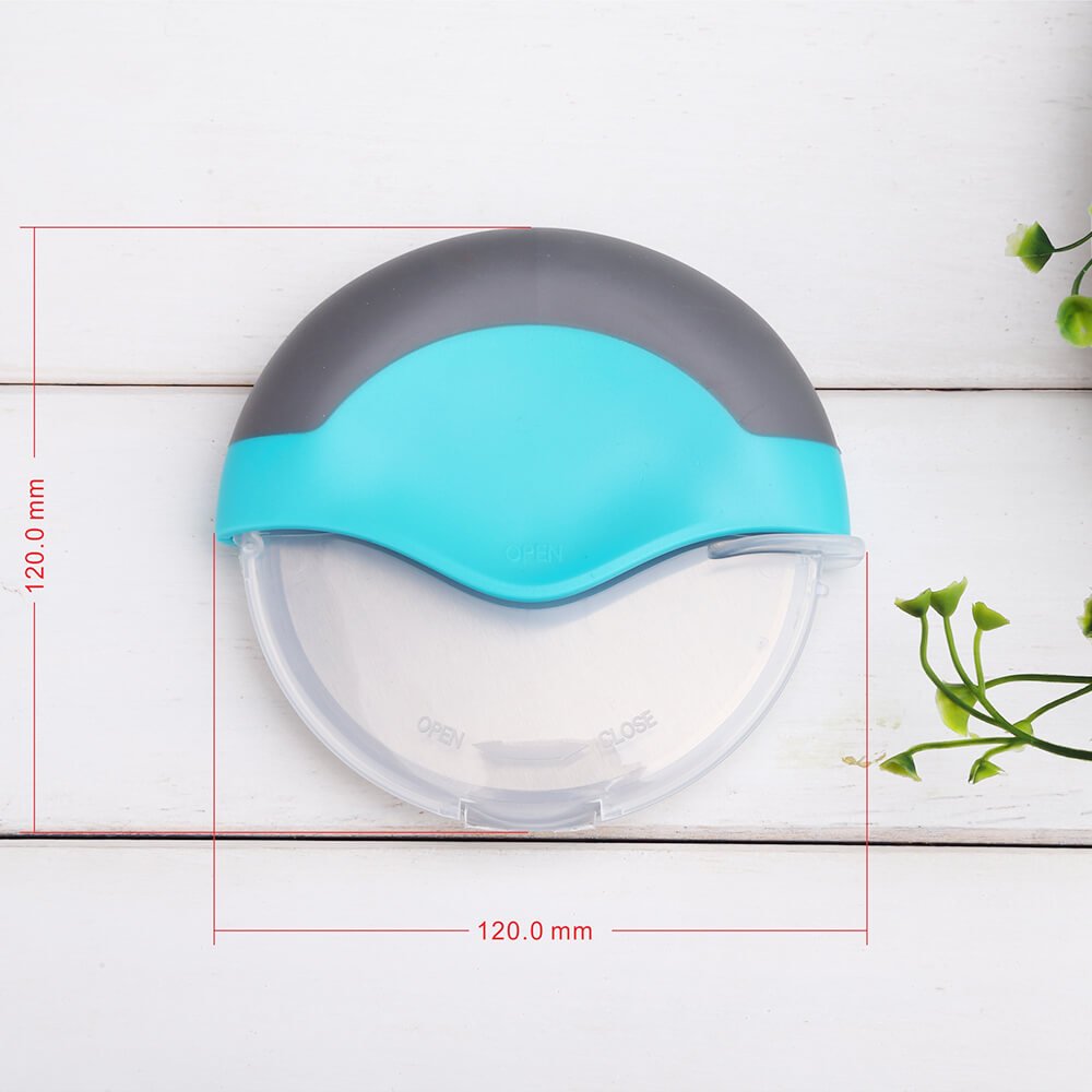 Professional Pizza Cutter Wheel Stainless Steel with Integrated Blade Guard, Super Sharp and Easy To Clean Slicer. Best Gift For Girl, Mom, Friend (blue)