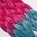GX Beauty 4Packs Ombre Braiding Hair Red Braids Hair Extensions Synthetic 24Inch Jumbo Braiding Hair for Box Braids（Peach Red to Lake Blue）