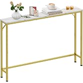 Vantimo 47.2" Console Table, Narrow Entryway Table, Skinny Sofa Table, Behind CouchTable, Long Skinny Table, DisplayTable for Entryway, Living Room, Foyer, Corridor, Office, Gold &amp; White
