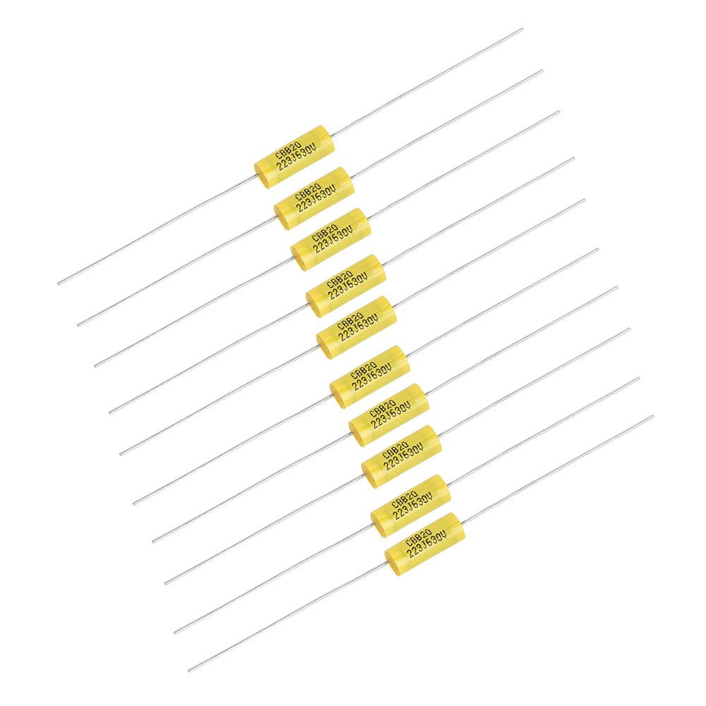 Photo 1 of 10Pcs Axial Polyester Film Capacitor with Long 0.022uF 630V Capacitors Suitable for Old Radios and Tube Amplifiers Radio Amplifier