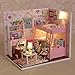 Flever Dollhouse Miniature DIY House Kit Creative Room With Furniture and Cover For Romantic Artwork Gift(Mood For Love)