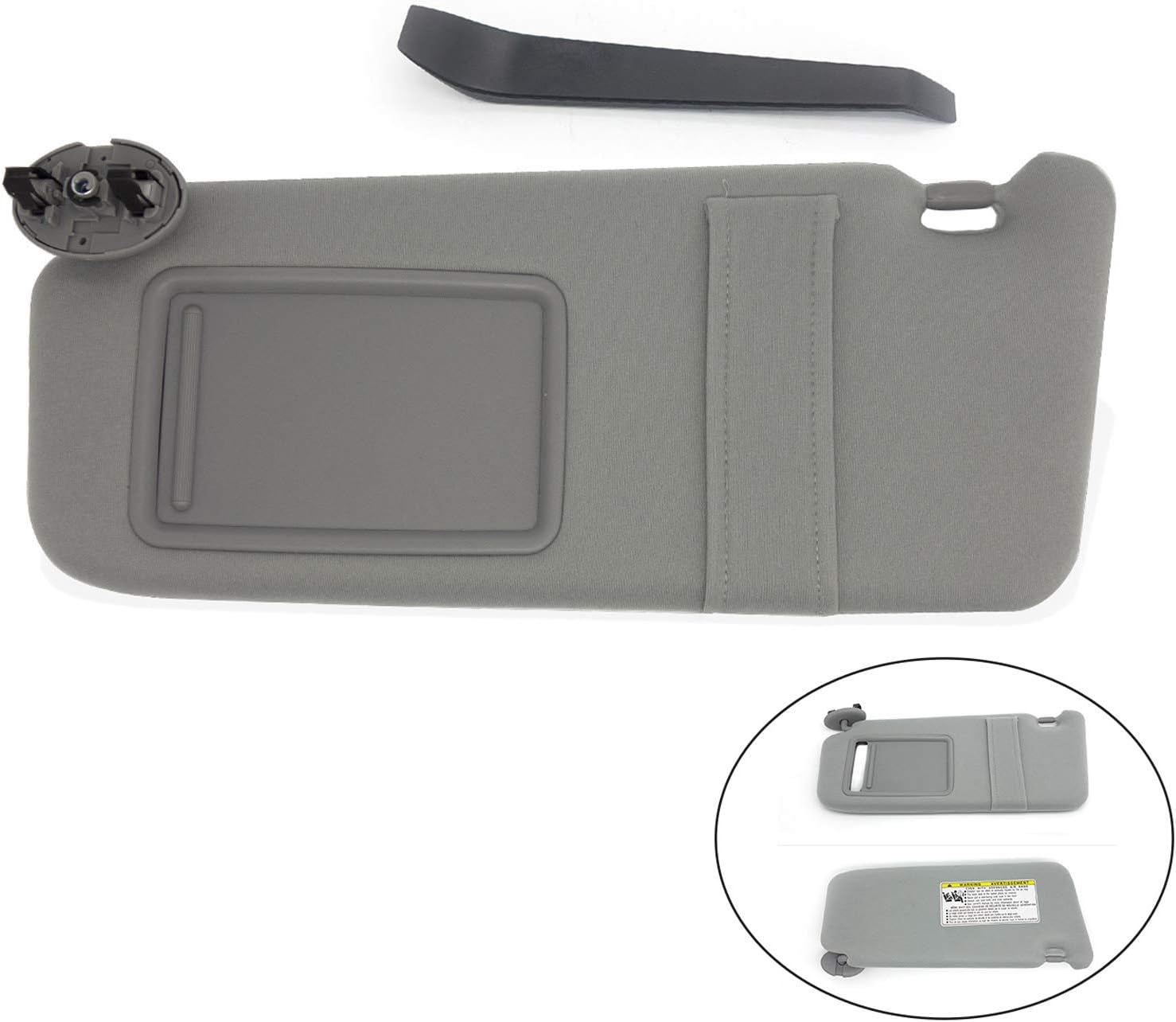 koxuyim # 74320-06780-B0/74320-33B81-B0 Fit Toyota Camry - Gray, Sun Visor Mirror Left Driver Side Replacement Part for 07-11 Toyota Camry(NO Sunroof) Without Light