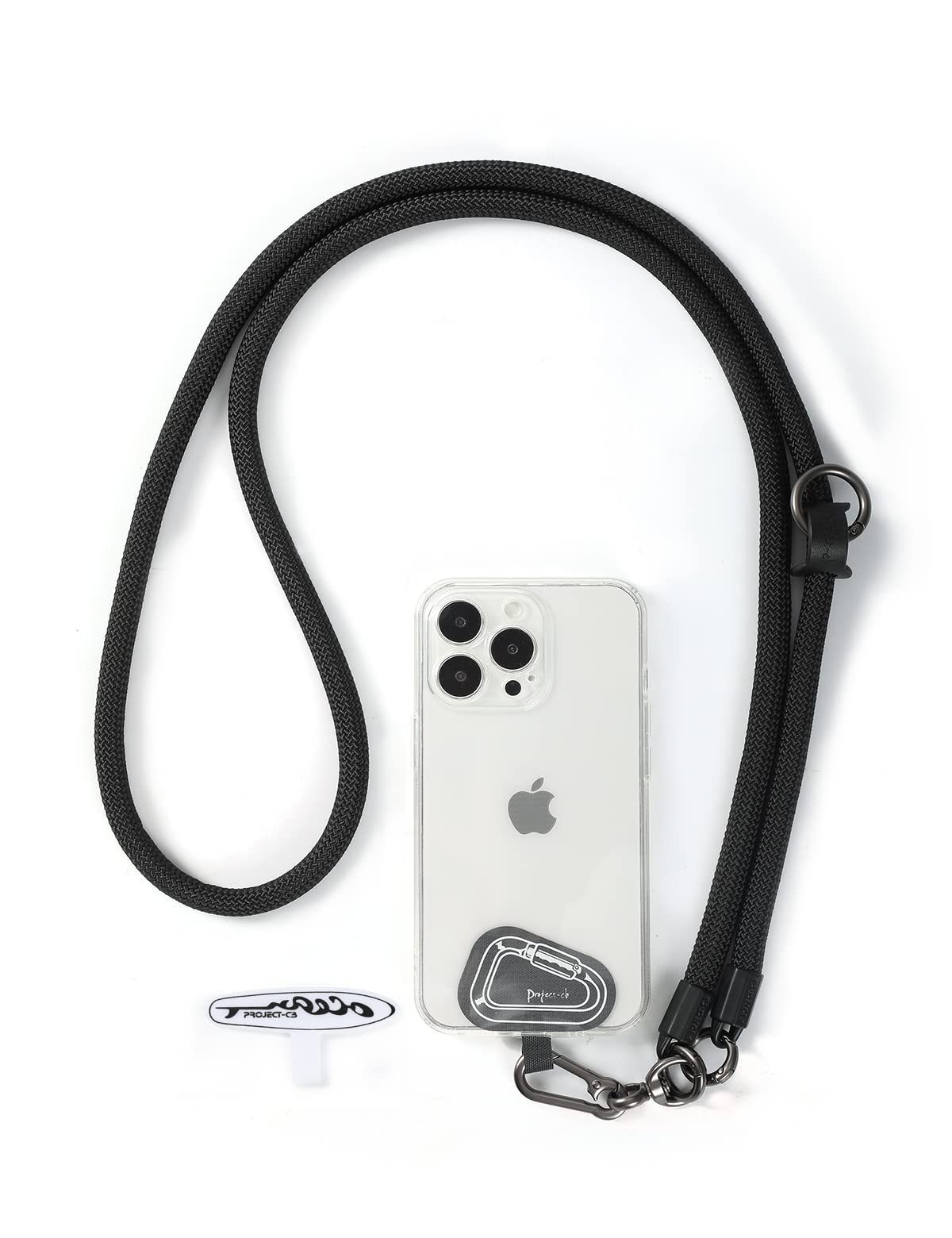 project-cb Cell Phone Lanyard ×1, Tether Tab ×2, Universal Adjustable Phone Strap, Crossbody, Neck Phone Lanyard, Rope Strap (Black)