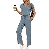 Glamaker Womens 2 Piece Summer Outfit Lounge Set Cap Sleeve Polo Top And Pant Set Tracksuit Travel Matching Outfit 2026