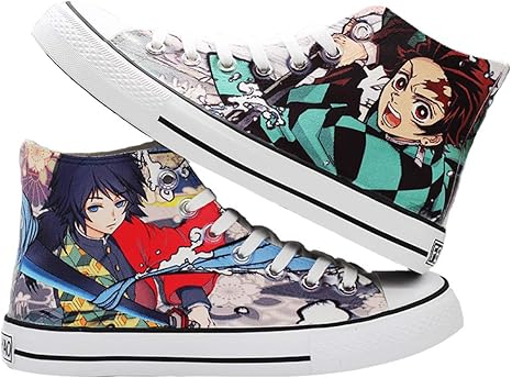 Amazon 鬼滅の刃キャンバス スニーカー レースアップ 靴 スニーカー アニメ 漫画 キャンバス シューズ 冬用ランニングブッツ 裏地毛 防寒 レディース メンズ 23 5cm A1 コスプレ 仮装 通販