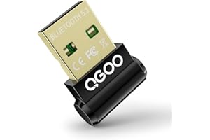 QGOO USB Bluetooth 5.3 Adapter for Desktop PC, Really Plug & Play Mini Bluetooth EDR Dongle Receiver & transmitter for Laptop Computer Headphones Keyboard Mouse Speakers Printer Windows 11/10/8.1