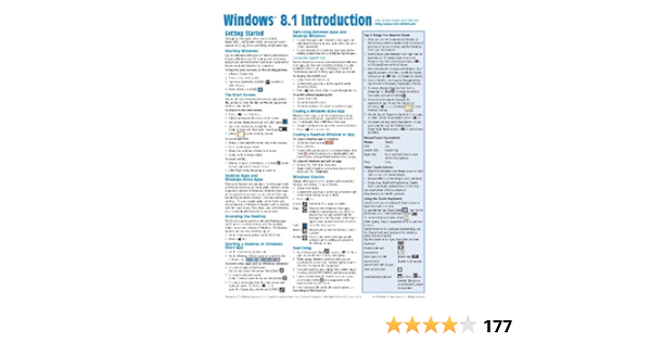 Windows 8 1 Quick Reference Guide Introduction Cheat Sheet Of Instructions Tips Shortcuts Laminated Beezix Inc Beezix Inc Amazon Com Books