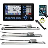 Ditron 3Axis LCD DRO Multi-Function RPM Digital Readout Display,3pcs 5um 6''x12''x24'' Magnetic Scales EIA-422 Output IP67 DIY OEM Encoder Sensor for Lathe Milling Bridgeport Knee Mill