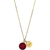 Sorority Shop PBP Necklace - Pi Beta Phi Red Druzy Gemstone Necklace With Engraved Pendant – 14K Gold Dipped Jewelry with Red Gemstone – Sorority Gift, Charm Paraphernalia