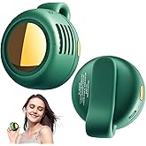 Portable Silent Mini Bladeless Fan Clip On, 3 Speeds & Queit, Hands Free Shirt and Waist Clips Whirlwind Fans, USB Rechargeable, Suitable for Outdoor & Travel & Office (green)