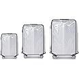 Klmsscxy 3-Piece Clear PVC Suitcase Cover Set - Luggage Protector for 20-24-28 Inch Suitcases