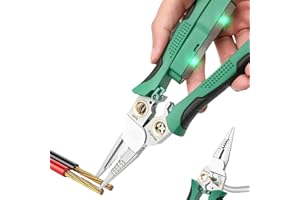 TRYGYY 8 In 1 Wire Stripper With Voltage Tester, Multi-Function Electric Wire Stripping Tool For Cutting And Pulling Pliers, Electrician Repair Tool, Wire Strippers Electrical (Green)