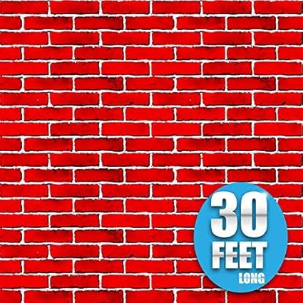 Amazon Com Red Brick Wall Party Backdrop Tablecloth Set 4 Foot