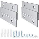 French Cleat Picture Hanger 2 Inches Aluminum Z Hanger 2 Pairs | Supports 30lbs - Interlocking Wall Mounting Bracket Hardware Kit for Hanging Mirrors, Picture, Shelf, Whiteboard, Art, Frames