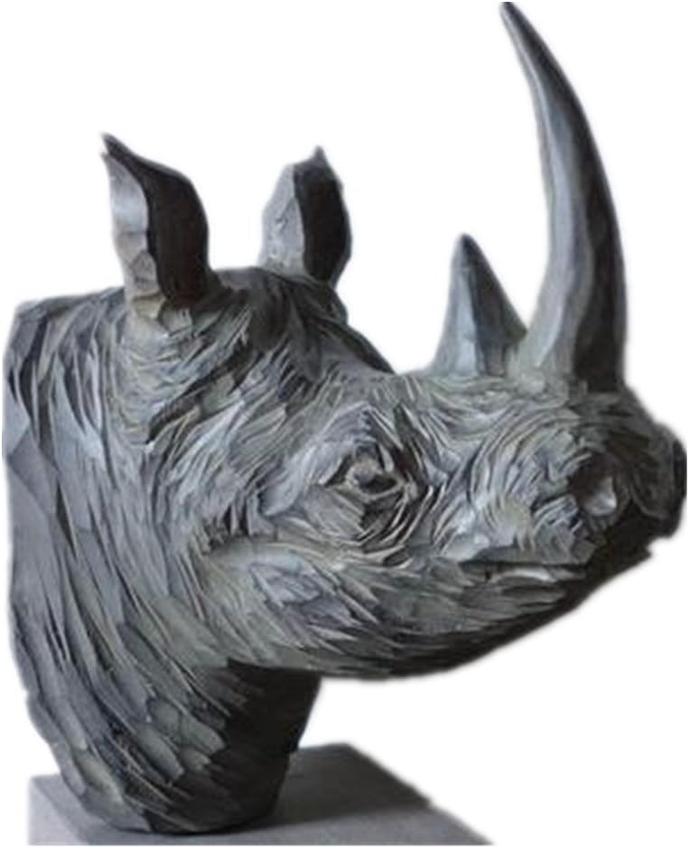 Simple modern antique resin rhinoceros head ornaments home decorations 24 * 17 * 31.5CM