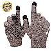 Achiou Winter Knit Gloves Touchscreen Warm Thermal Soft Lining Elastic Cuff Texting Anti-Slip 3 Size Choice for Women Men