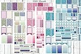 Glitter appearance planner sticker kit. Sized for Erin Condren but will work in most planners. 6 full size sticker sheets on matte removable sticker sheets, kiss cut.