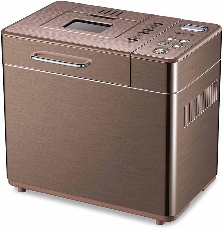 LVZAIXI Gluten Free Digital Bread Maker With Automatic Fruit And Nut Dispenser, 1 Litre, Stainless Steel