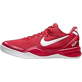 Kobe 8 Big Kids' Basketball Shoes (FN0266-601, University Red/University Red/White) Size 4
