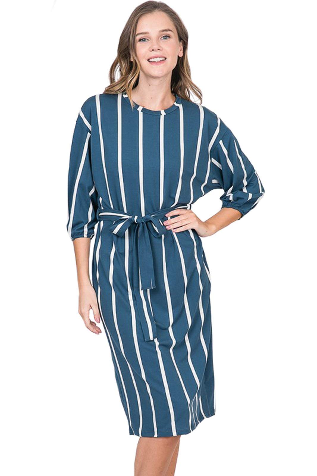 Pastel by Vivienne Women's Striped Midi Dress