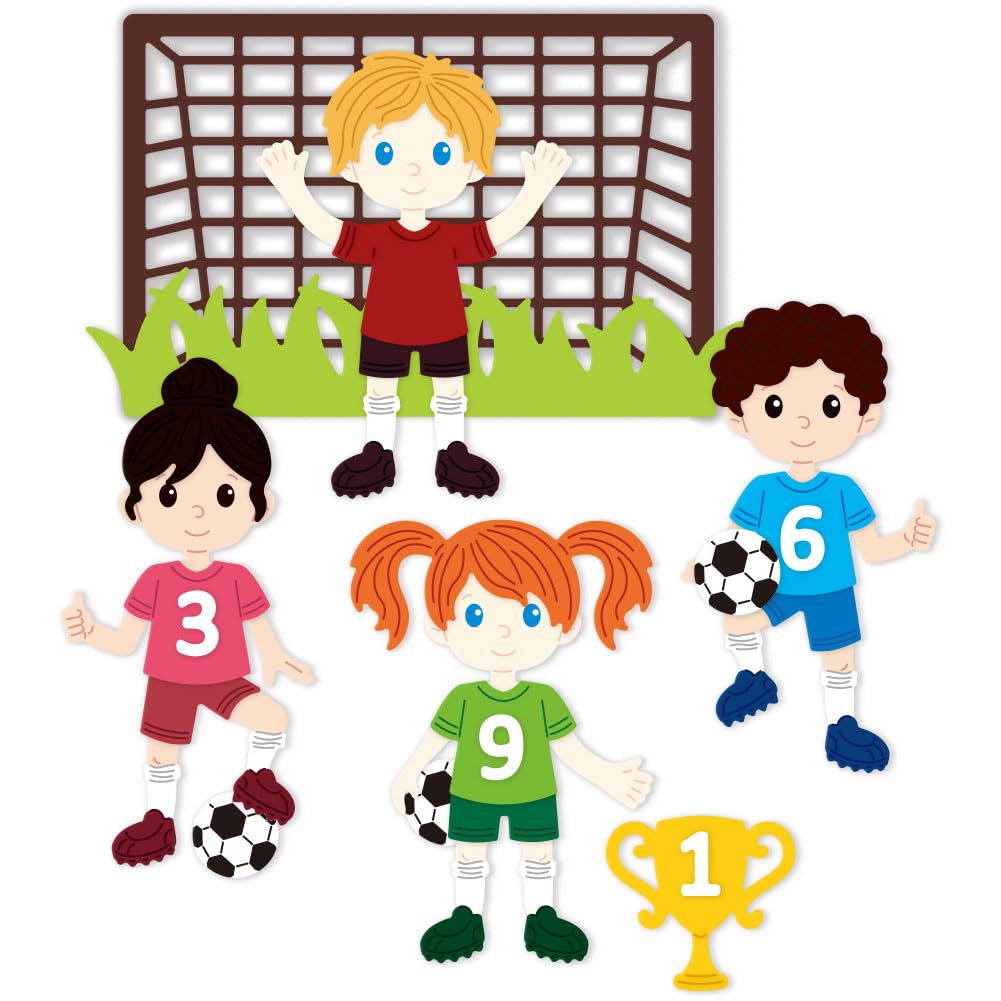 DELORIGIN 4 Styles Football Cutting Dies Card Making Soccer Die Cut Carbon Steel Sports Die Cuts Stencils Card Scrapbooking Embossing Template Dies for DIY Paper Craft Photo Album Gift Decor