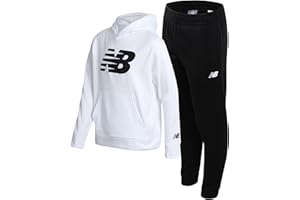New Balance Boys Sweatpants Set - 2 Piece Fleece Pullover Hooded Boys Sweatshirt and Joggers Youth Kids Activewear (8-20)