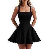 DAAWENXI Women's Sexy Sleeveless Square Neck Mini Dress Bodycon Party Club Tank Short Dresses