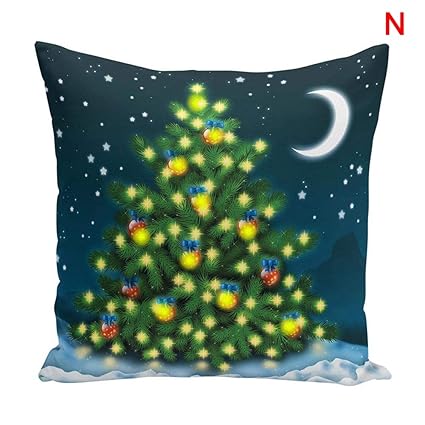 Buy Abeay Cushion Cover Led Light Up 45x45cm Soft Christmas